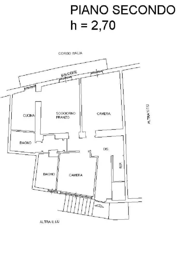 Plan - Quadrilocale with Sea View Balcony in Noli