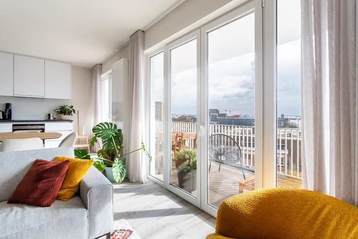 Living Room - Apartment with Canal View in Antwerp