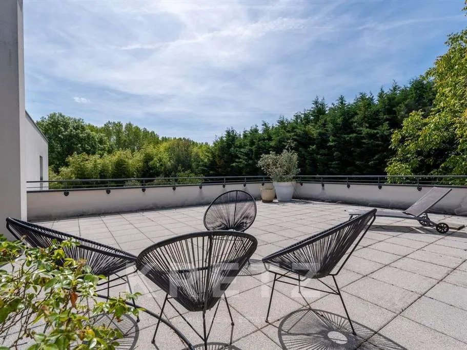 Terrasse - Villa Contemporaine avec Piscine à Saint-Just-Saint-Rambert