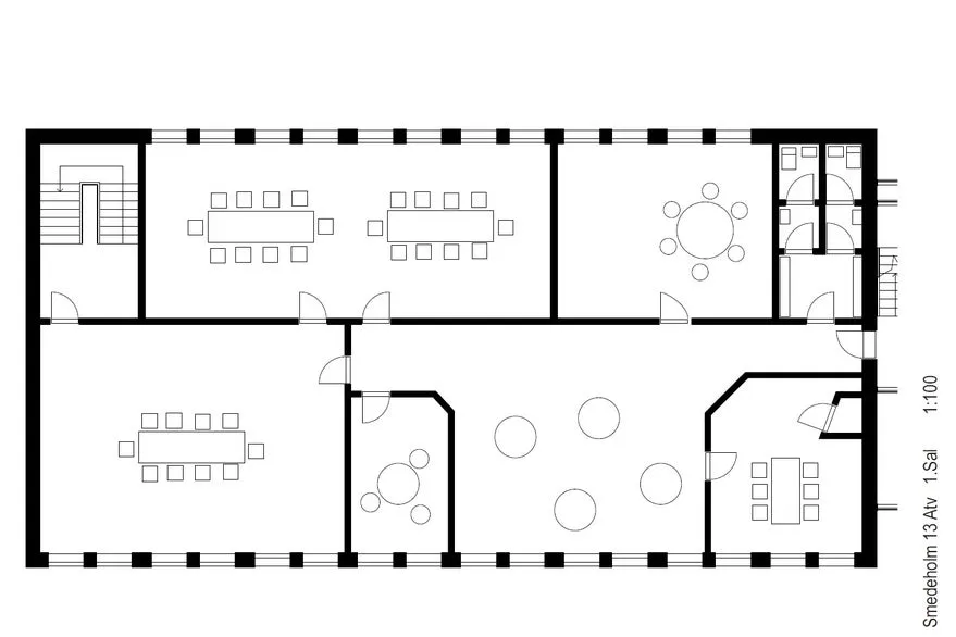 Plan - Office Space with Foldable Wall in Copenhagen