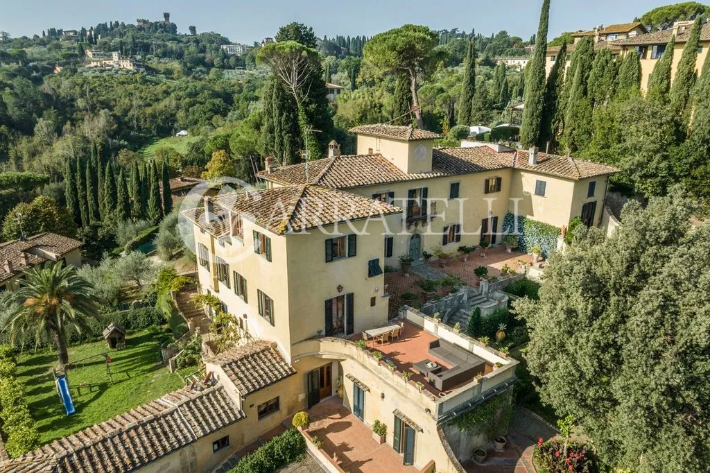 Vue aérienne - Historic Villa with Private Park in Florence