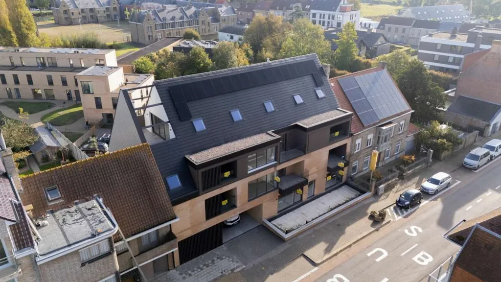 Vue aérienne - Penthouse avec 3 Chambres et 2 Terrasses à Veurne