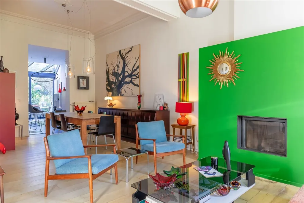 Séjour - Maison de maître avec charme authentique à Uccle