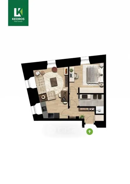 Plan - Studio Apartment with Ski Room in Morgex