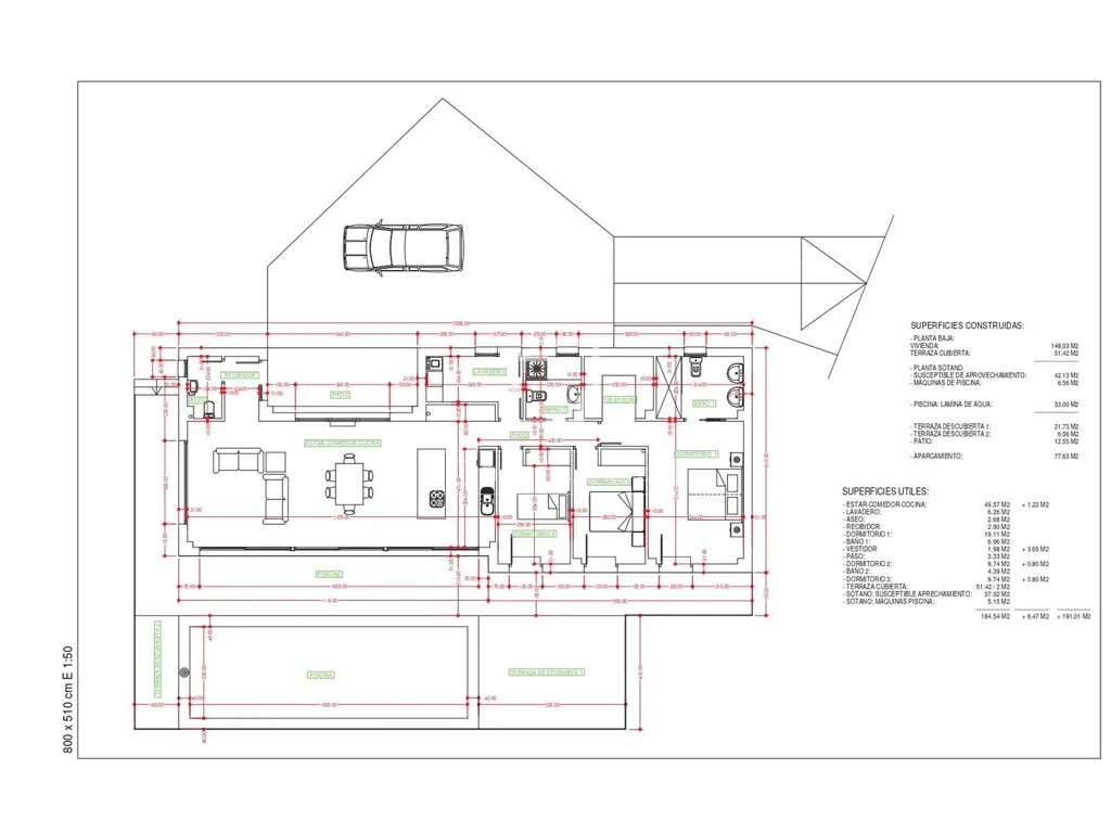 Plan - New Build Villa with Pool in Pedreguer