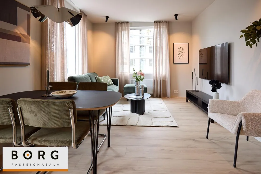 Comedor - New 2-Bedroom Apartment with Elevator in Hafnarfjörður