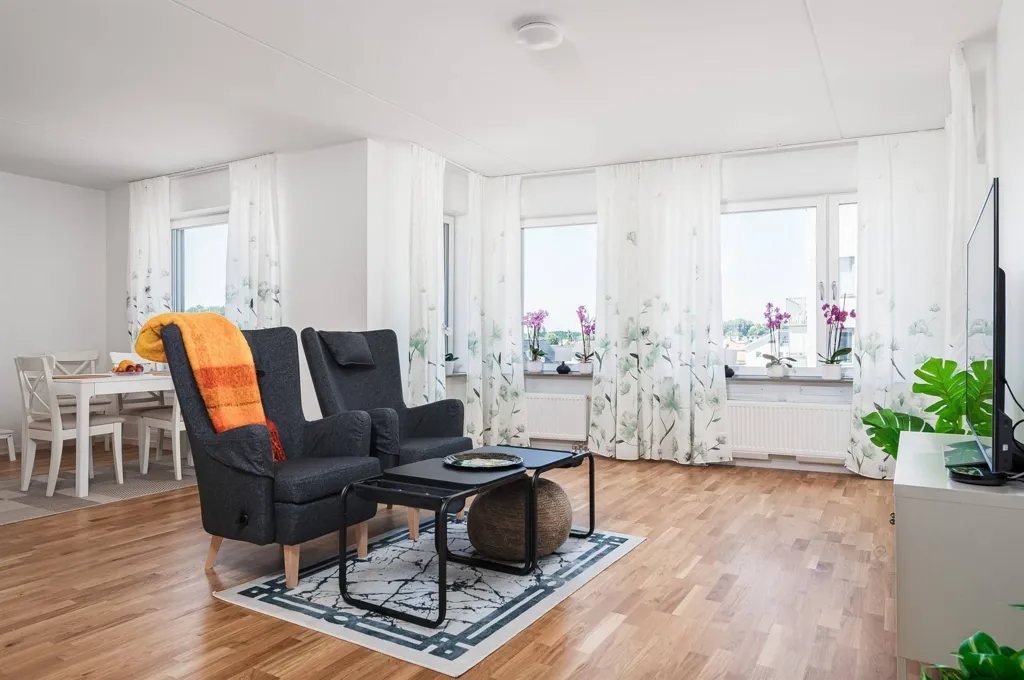 Séjour - Modern Flat with Balcony in Lindö Strand