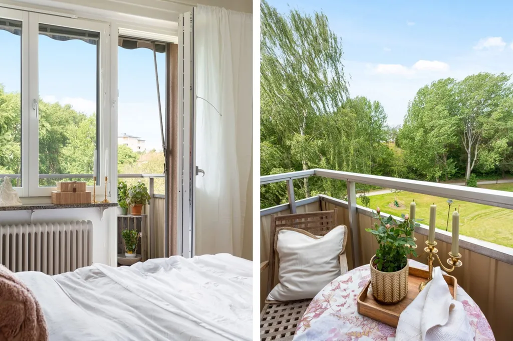 Balcony - 2-Bedroom Apartment with West Balcony in Årsta