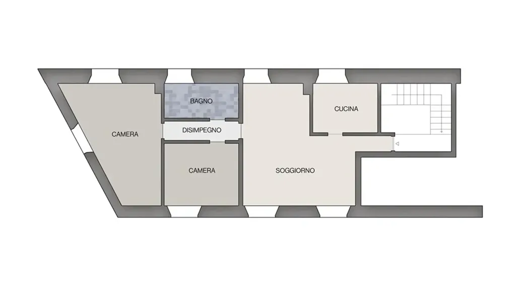 Plan - Bright Trilocale with Views in Galbiate