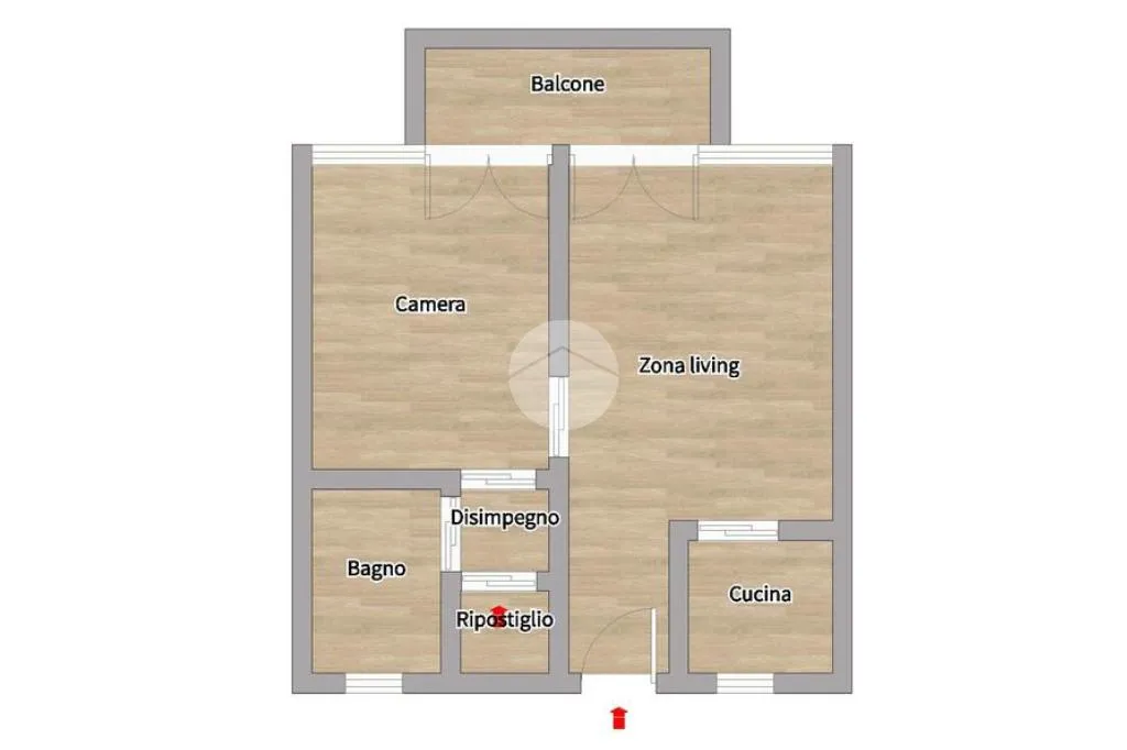 Plan - Modern 2-Bedroom Flat with Balcony in Milan