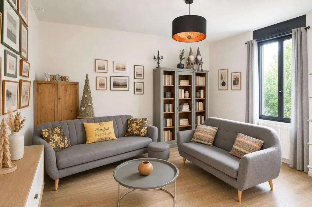 Living Room - Renovated Manor with Pool in Moussac