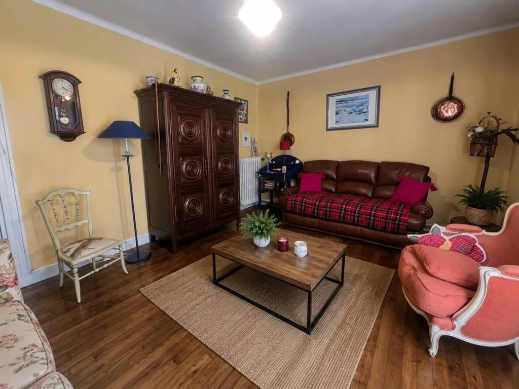 Living Room - 1950s House with Garden in Lanveur