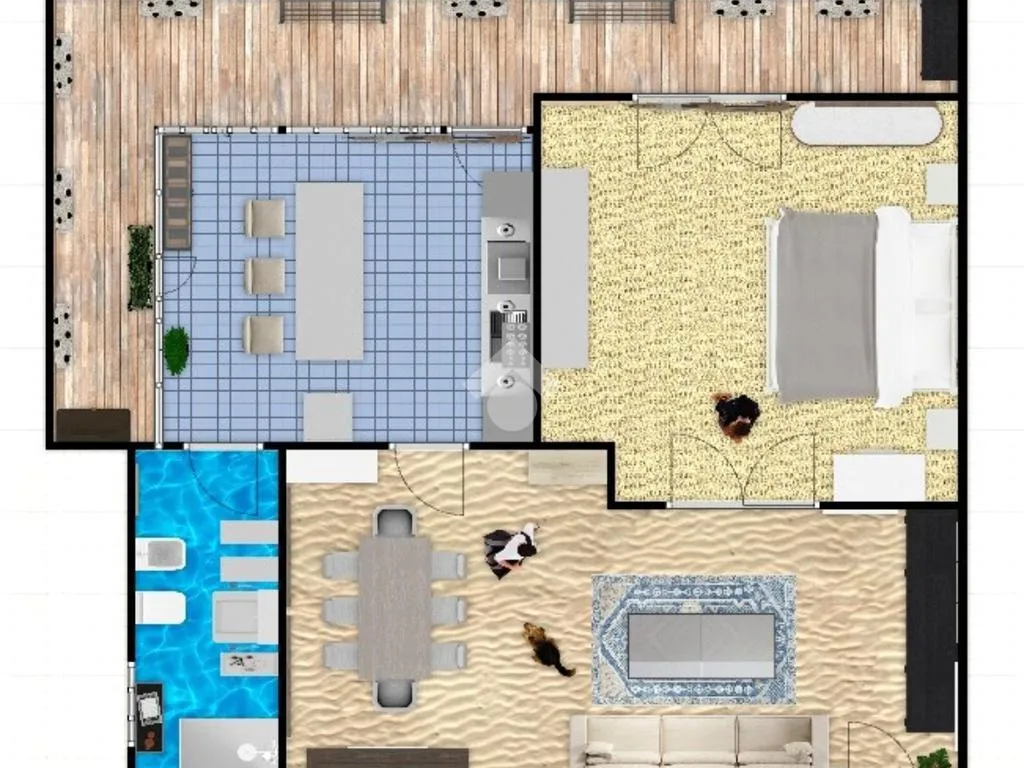 Plan - Spacious Studio with Balcony in Rome