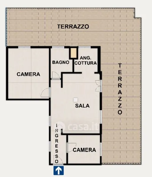 Plan - Attico with Terraced Garden in Genoa