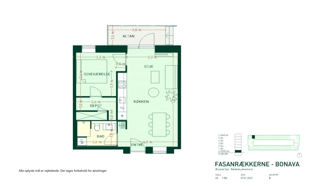 Planimetria - 2-Bedroom Apartment with Terrace in Ørestad