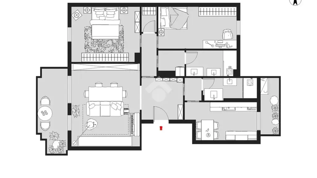 Plan - Apartment with Balcony in Niguarda, Milan