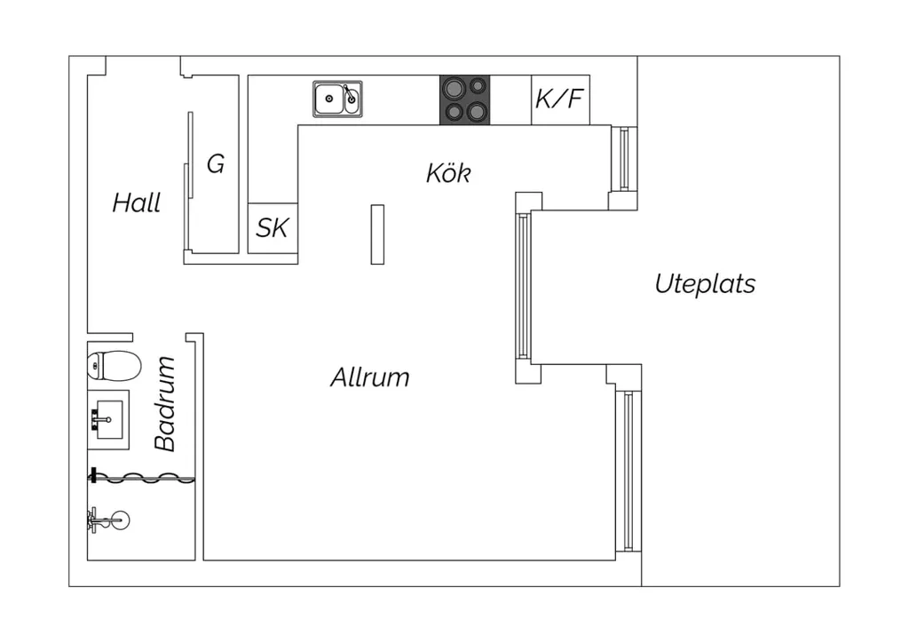 Plan - Efficient Apartment with Private Terrace in Göteborg
