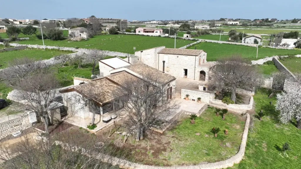 Aerial - Historic Stone Villa with Garden in Modica
