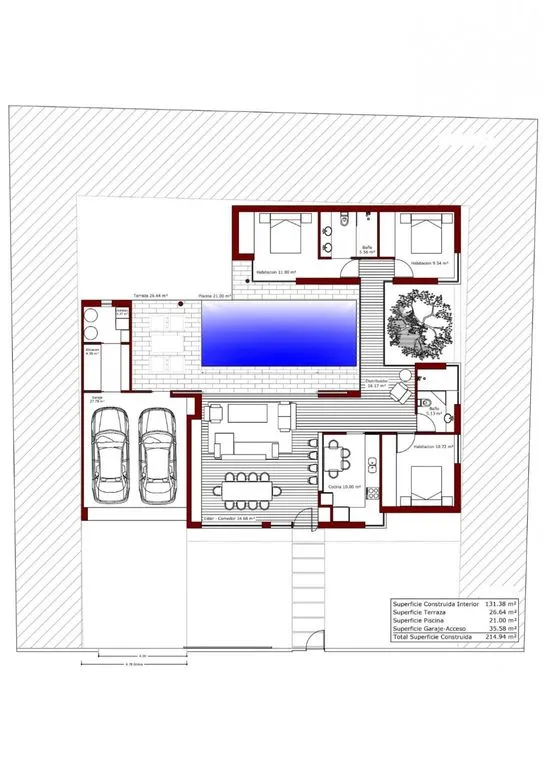 Plan - Customisable Detached House with Pool in Valdeolmos