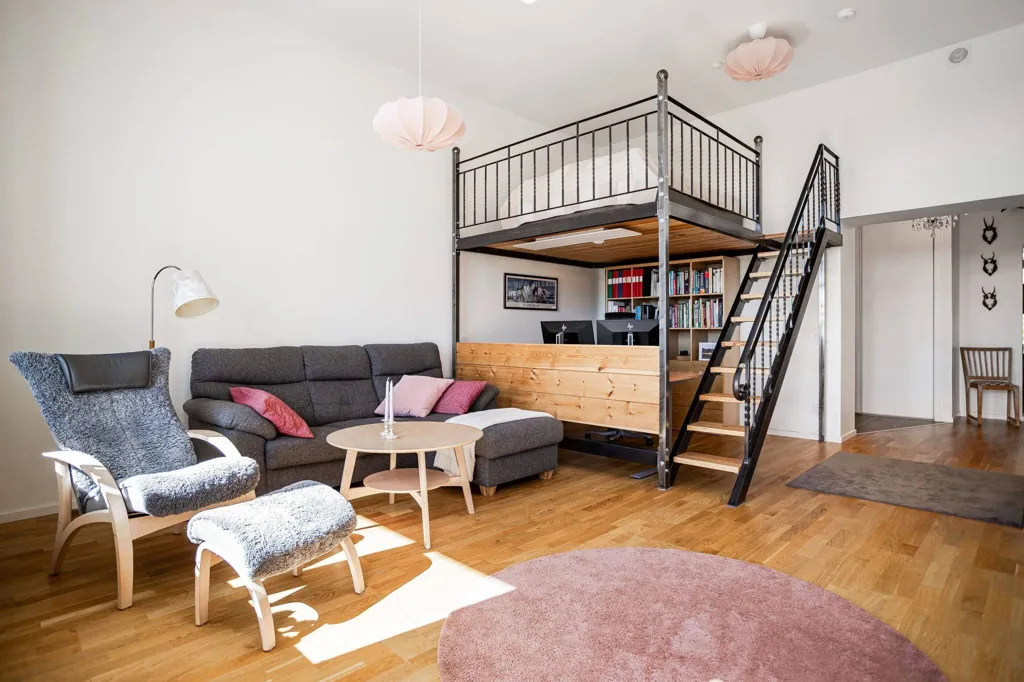 Séjour - Characterful Flat with Balcony in Falun