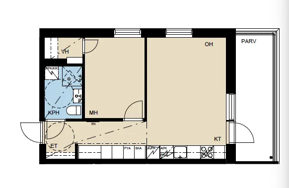 Plaan - New Construction Flat with East-Facing Balcony in Kaleva