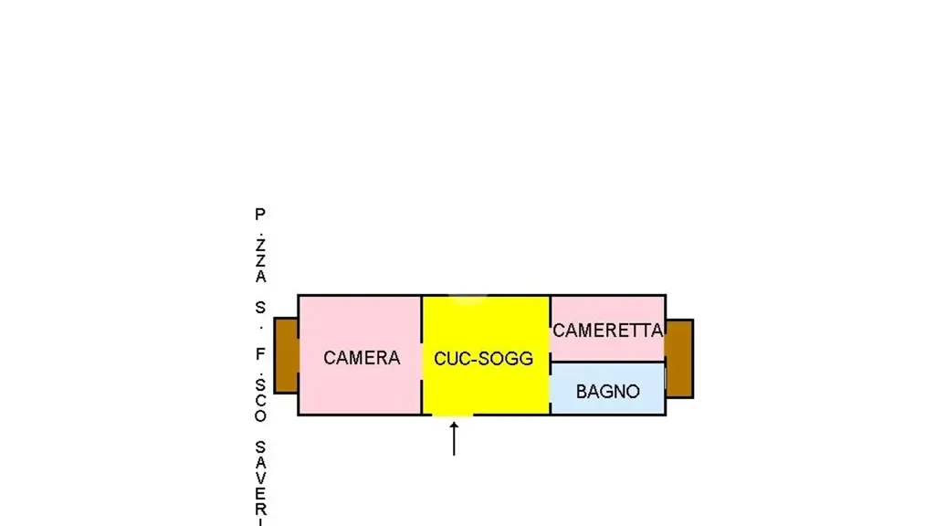 Plan - Two-Bedroom Apartment with Balcony in Palermo