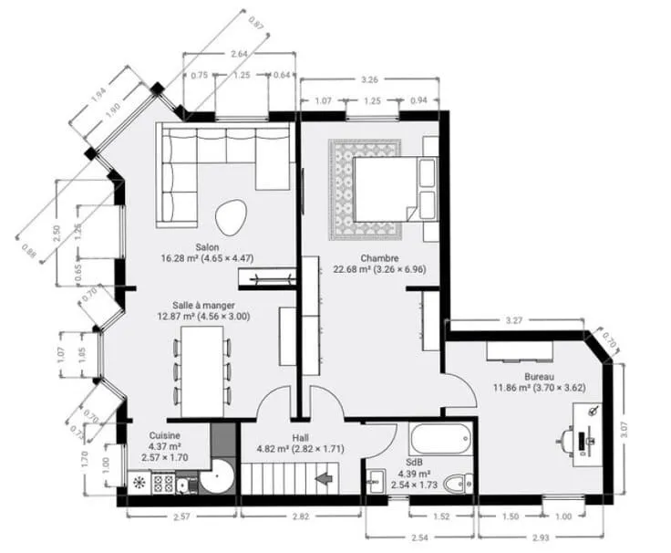 Plan - Appartement Lumineux avec Entrée Indépendante à Forrières