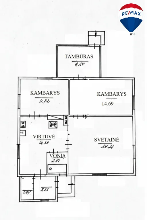 Planimetria - House with Garden in Pasvalys District