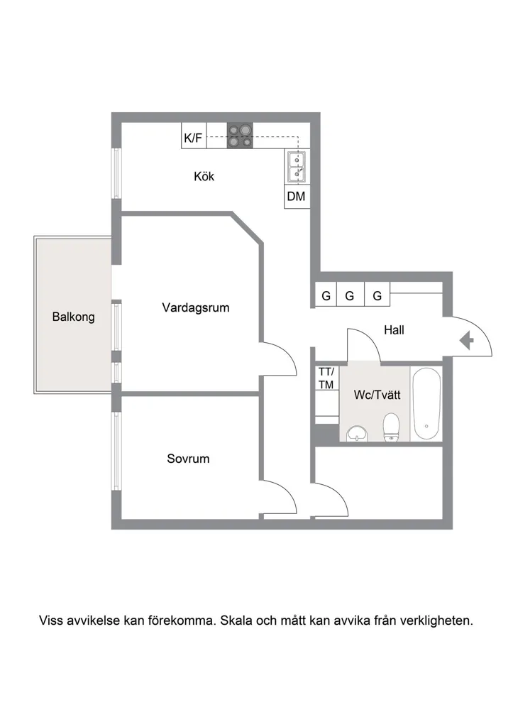 Floor Plan - Apartment with Balcony in Hässelby Gård