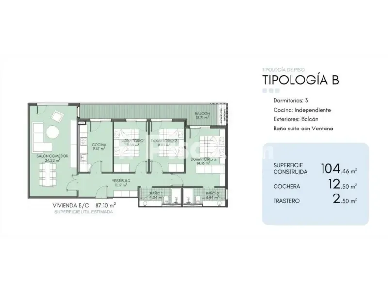 Plaan - Apartment with Terrace in Calle Blas Cabrera