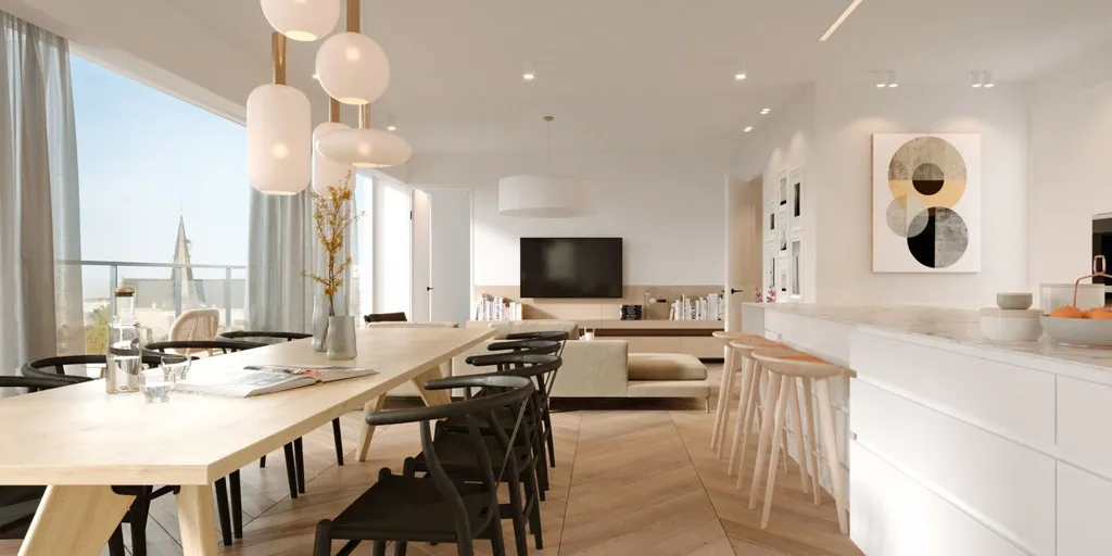 Köök - Penthouse with Panoramic Views in Leuven