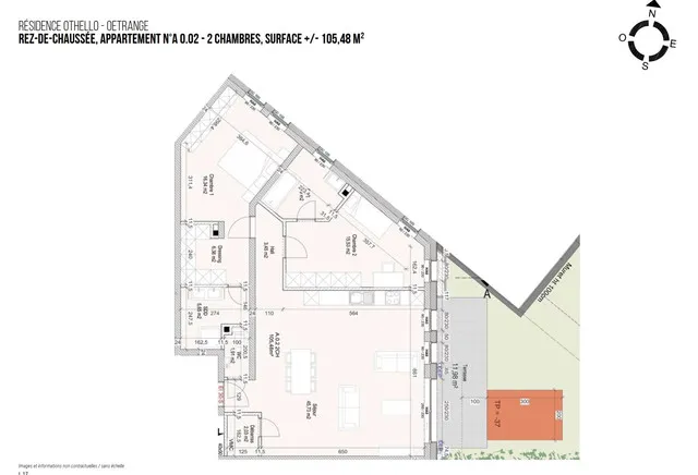 Plaan - 2-Bedroom Apartment with Terrace in Oetrange