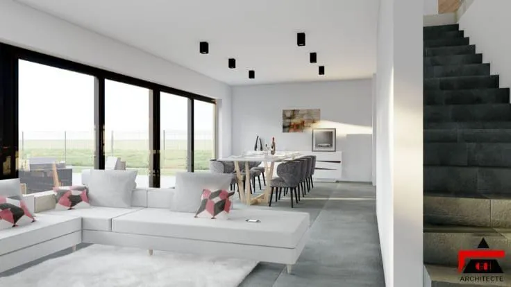 Living Room - Modern Villa with Garden near SHAPE, Liège