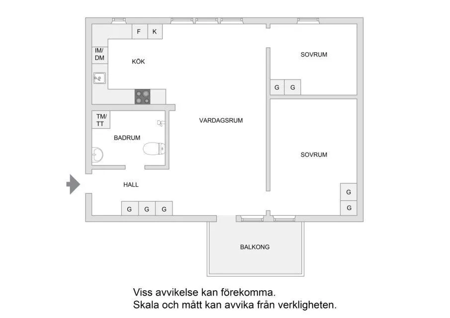 Plan - Apartment with Sunny Balcony in Ursvik
