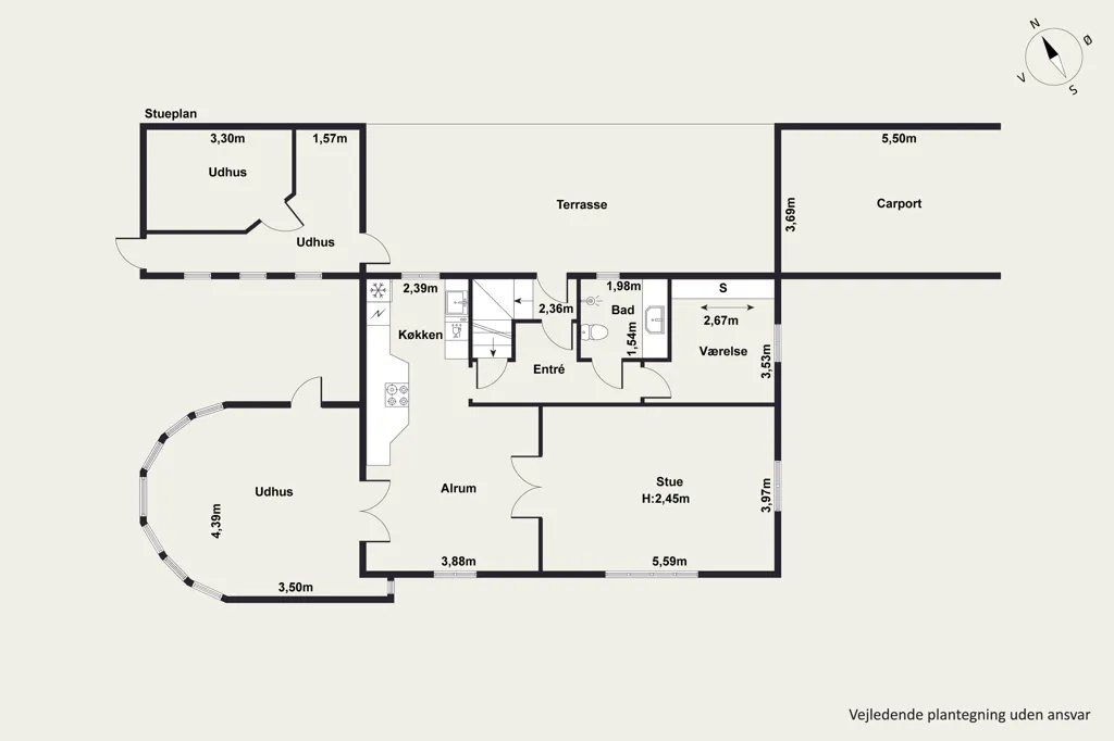 Floor Plan - Rustic Villa with Garden in Viborg