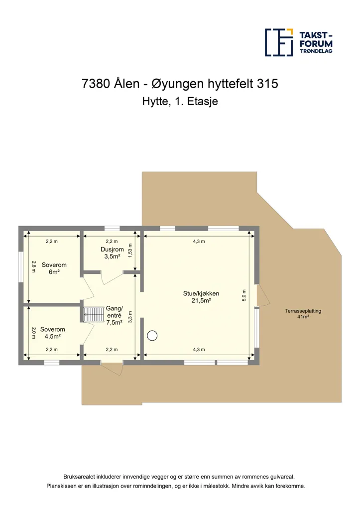 Plan - Traditional Timber Cabin with Mountain Views in Ålen