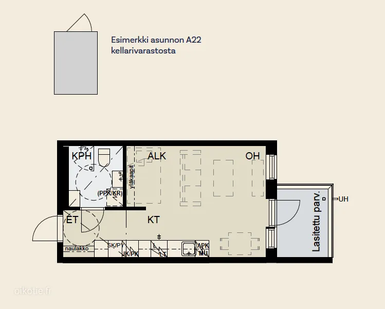 Plaan - Modern Studio with Balcony in Tampere