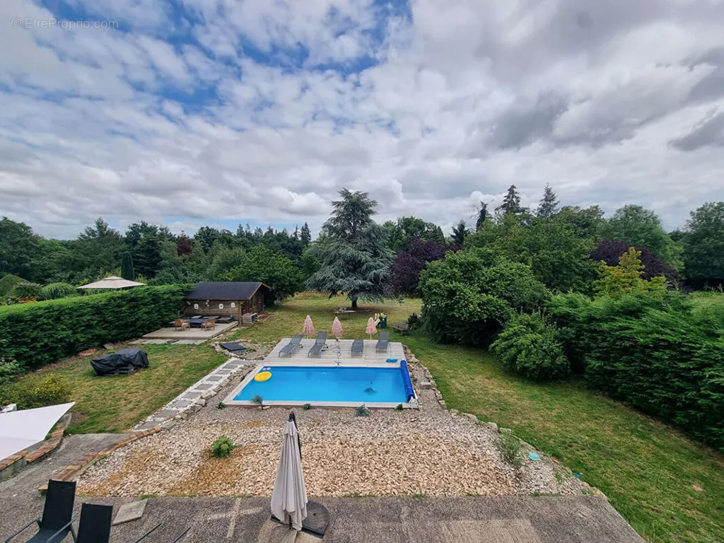 Aerial - House with Pool in Tourville-sur-Odon