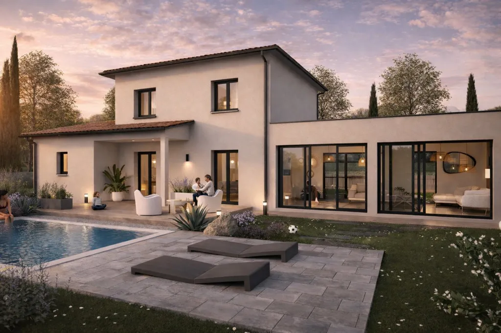 New 5-Piece House with Garden in Péronnas