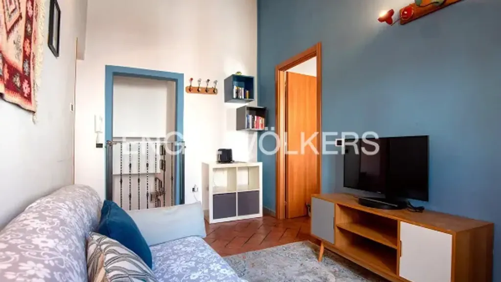 Living Room - Rustic Apartment with Terrace in Florence