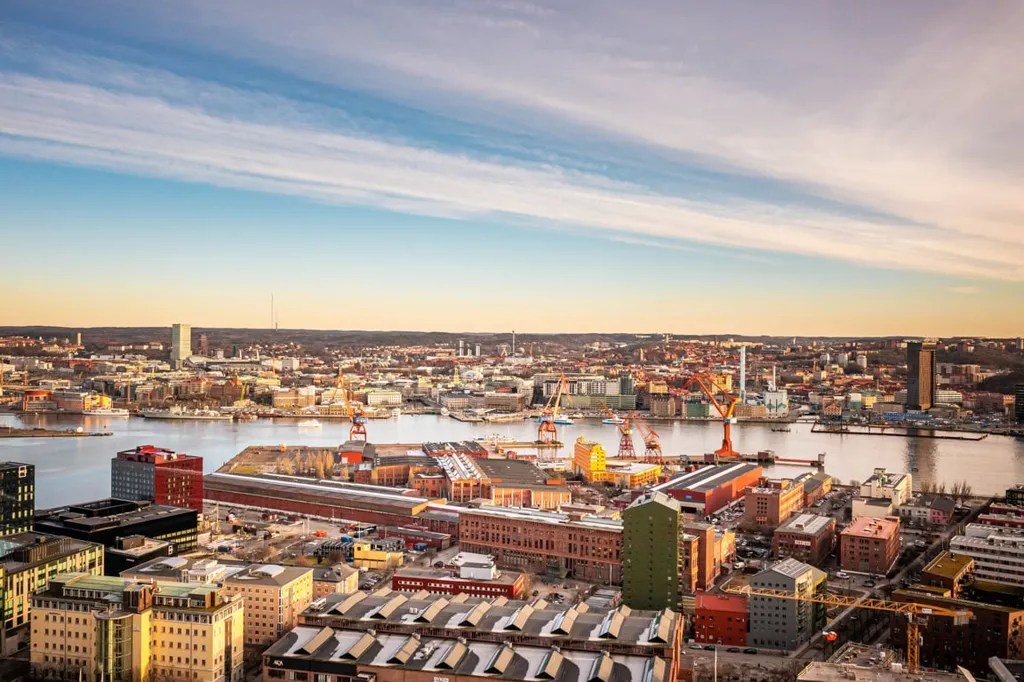 Vista aerea - Apartment with Harbour View in Göteborg's Skyscraper