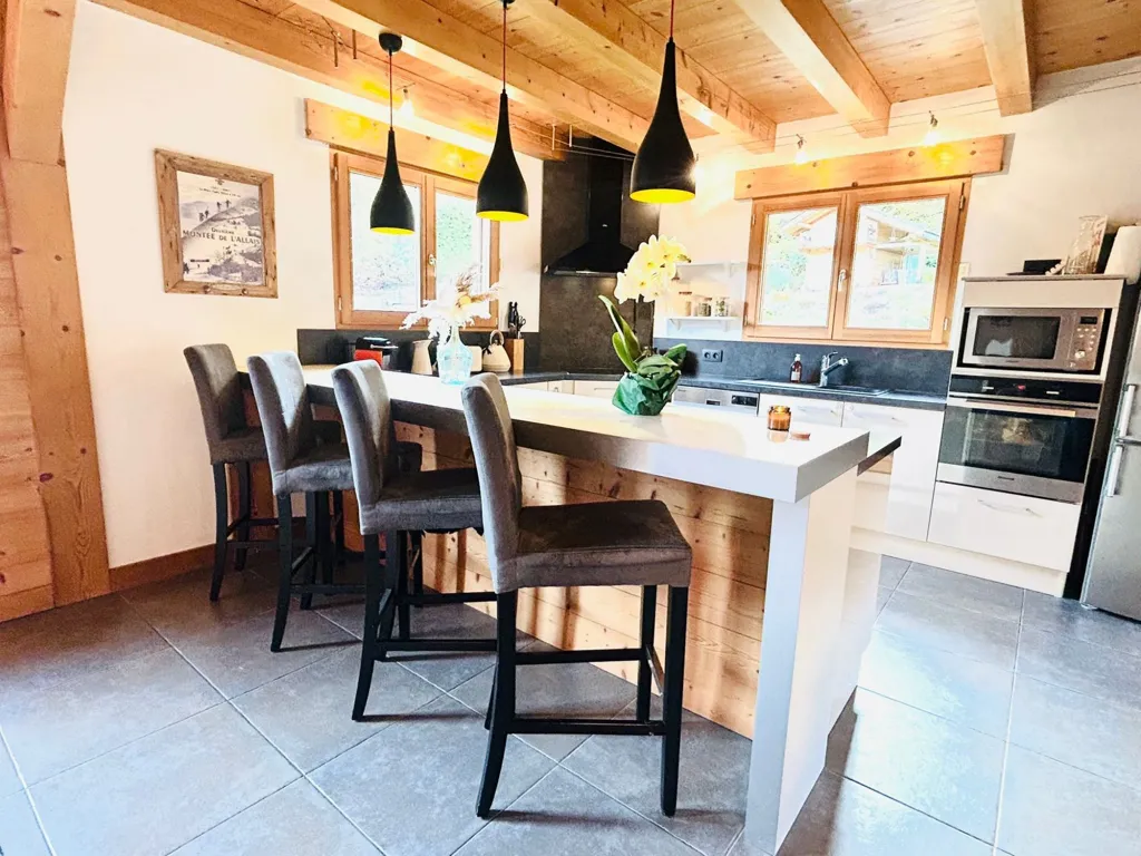 Köök - Luxury Chalet with Jacuzzi in Saint-Gervais-les-Bains
