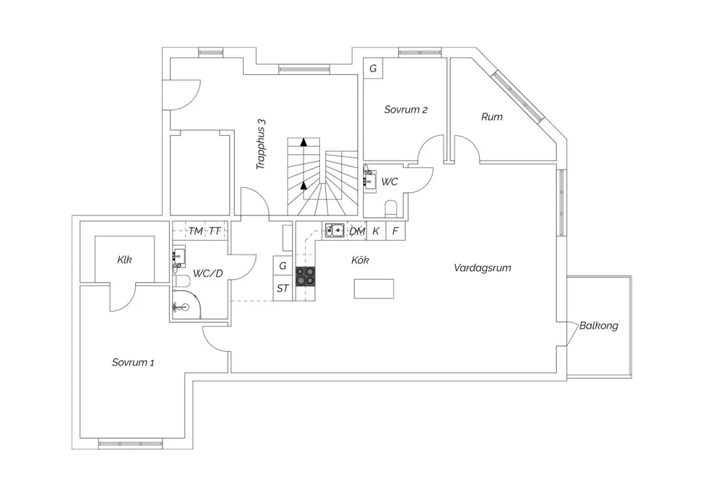 Plaan - Apartment with South-Facing Balcony in Åbrodden