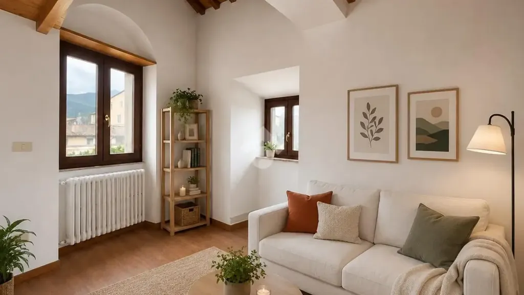 Soggiorno - Historic Apartments with Piazza View in Bagnaia