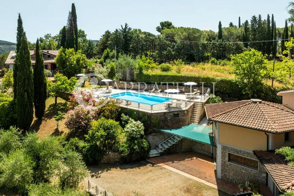 Vue aérienne - Luxury Villa with Panoramic Pool near Massa Marittima