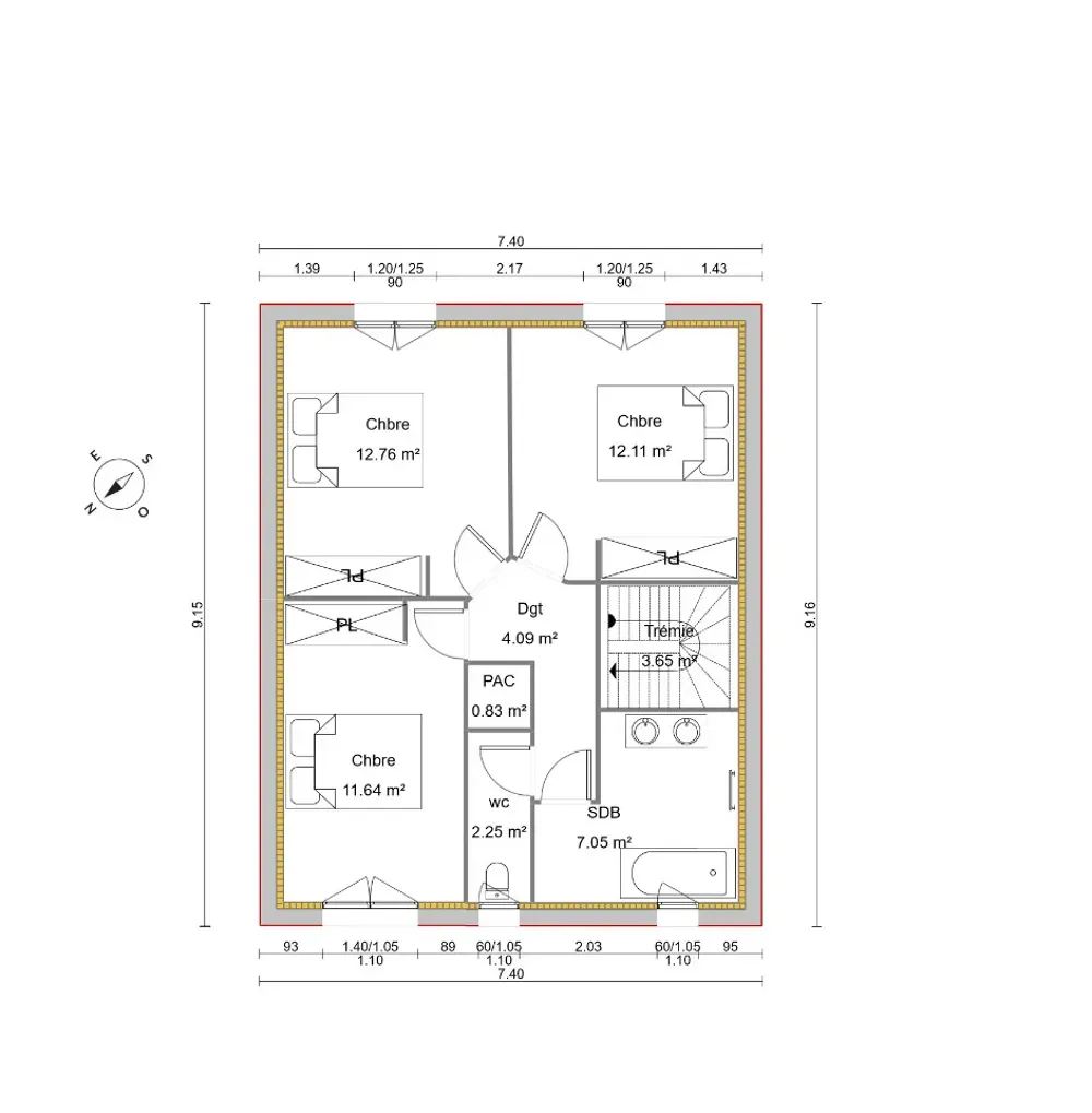 Plan - Maison Neuve avec Jardin à Saint-Lys