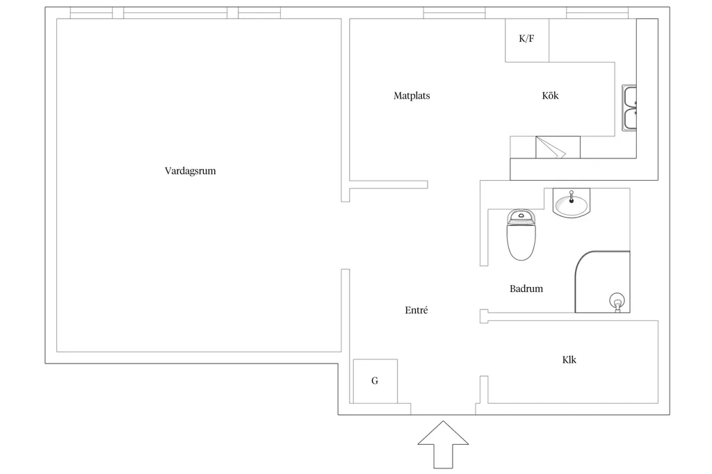 Plan - Bright 1st Floor Flat with Stylish Materials in Hässleholm