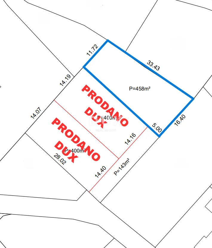 Plan - Building Plot with Velebit View in Pridraga