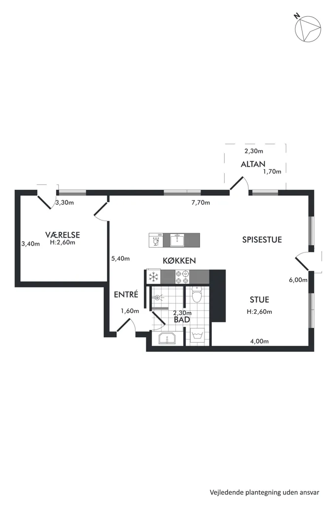 Planimetria - Apartment with Garden Access in Rødovre