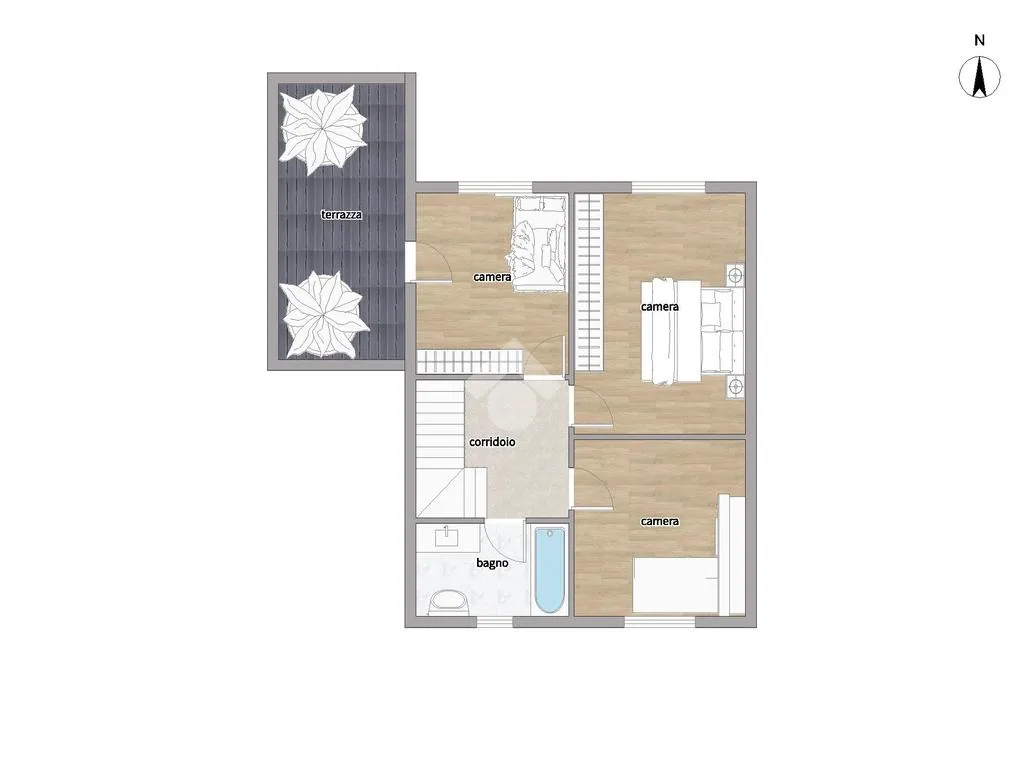 Plaan - Corner Semi-Detached Villa with Garden in Casarile
